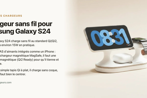 Chargeur sans fil pour Samsung Galaxy S24 : Qi2 et MagSafe expliqués — chargeur sans fil Les Petits Chargeurs