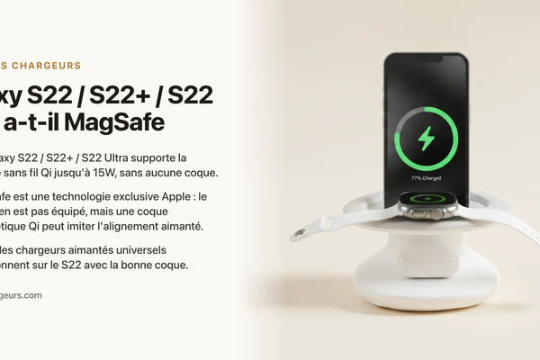 Galaxy S22 / S22+ / S22 Ultra a-t-il MagSafe ? Qi et coque — chargeur sans fil Les Petits Chargeurs