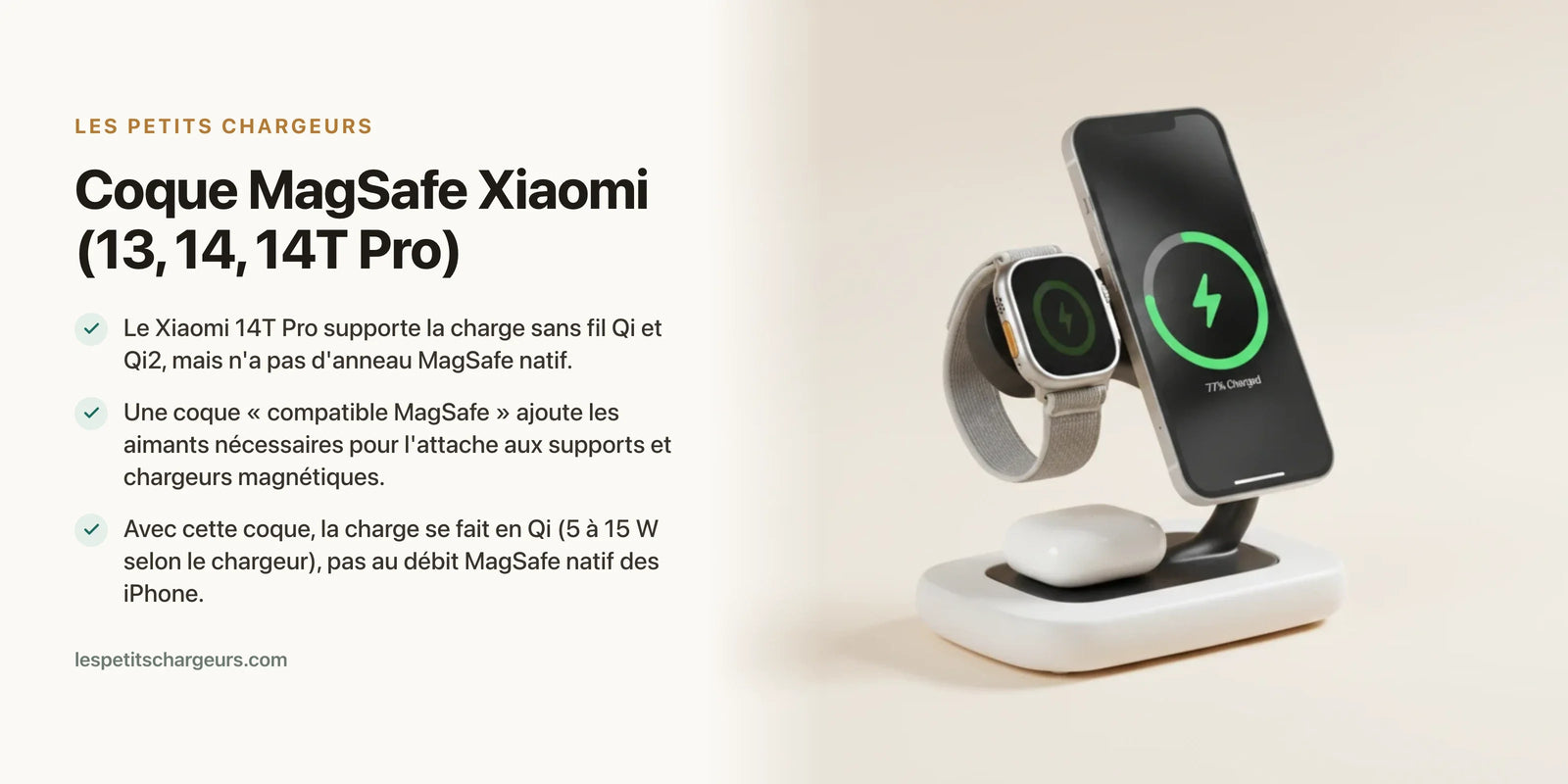 Coque MagSafe Xiaomi (13, 14, 14T Pro) : compatibilite et chargeur — chargeur sans fil Les Petits Chargeurs
