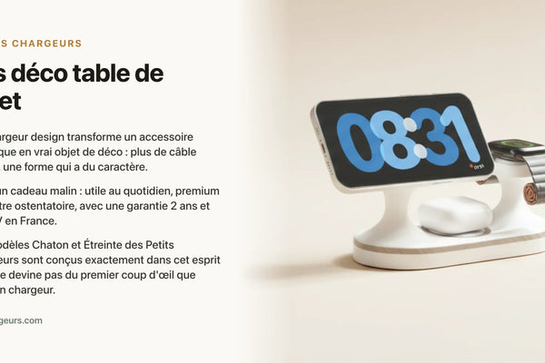 Idées déco table de chevet : le chargeur design, accessoire tendance qu'on ne voit plus venir — chargeur sans fil Les Petits Chargeurs