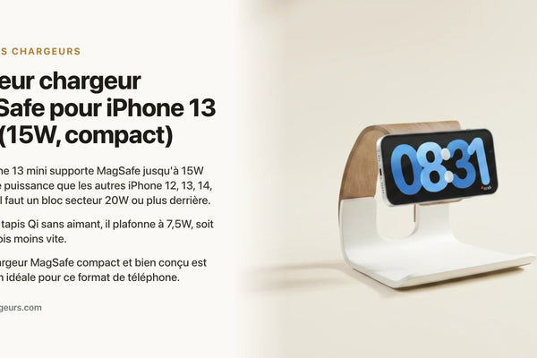 Meilleur chargeur MagSafe pour iPhone 13 mini (15W, compact) — chargeur sans fil Les Petits Chargeurs