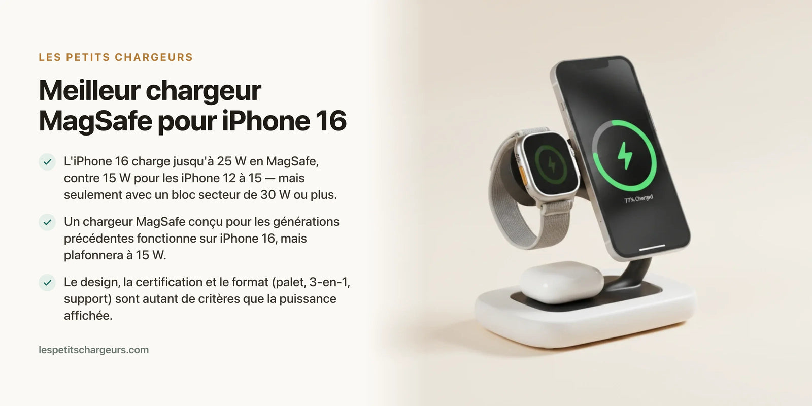 Meilleur chargeur MagSafe pour iPhone 16 : comparatif et conseils — chargeur sans fil Les Petits Chargeurs