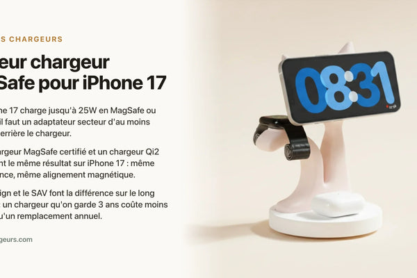 Meilleur chargeur MagSafe pour iPhone 17 : le comparatif 2026 — chargeur sans fil Les Petits Chargeurs