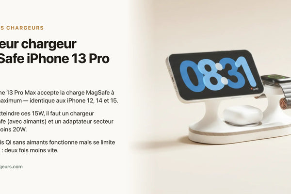 Meilleur chargeur MagSafe iPhone 13 Pro Max : vitesse réelle (15W) — chargeur sans fil Les Petits Chargeurs