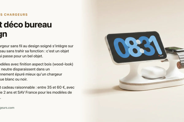 Objet déco bureau design : le chargeur sans fil discret qui s'intègre sans détoner — chargeur sans fil Les Petits Chargeurs
