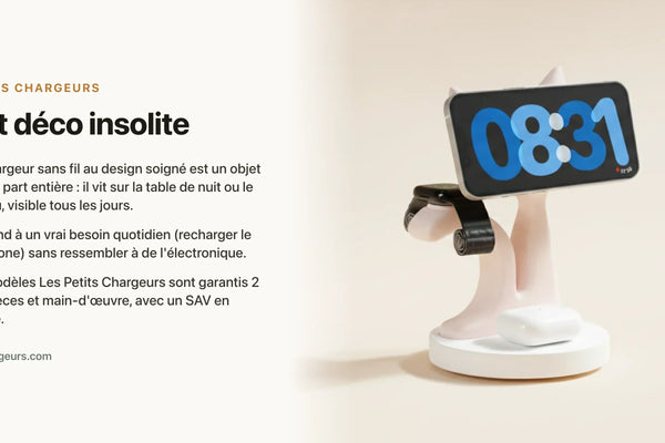 Objet déco insolite : le chargeur sans fil qu'on ne reconnaît pas au premier coup d'œil — chargeur sans fil Les Petits Chargeurs