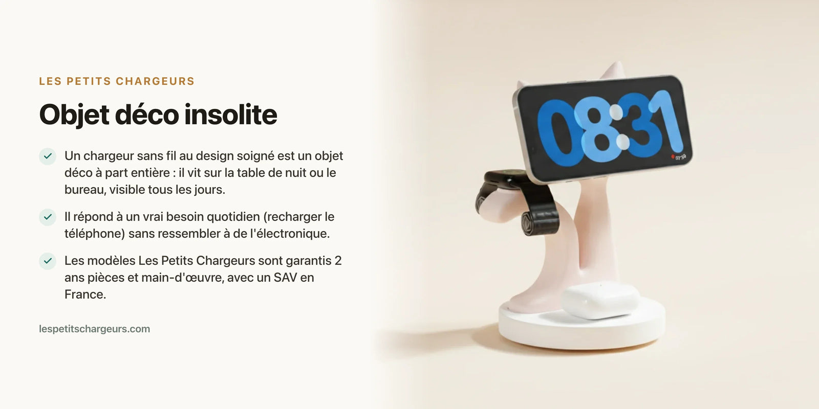 Objet déco insolite : le chargeur sans fil qu'on ne reconnaît pas au premier coup d'œil — chargeur sans fil Les Petits Chargeurs
