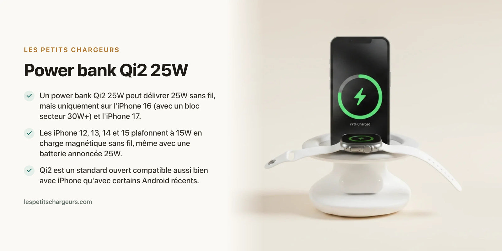 Power bank Qi2 25W : la nouvelle génération de batteries MagSafe — chargeur sans fil Les Petits Chargeurs