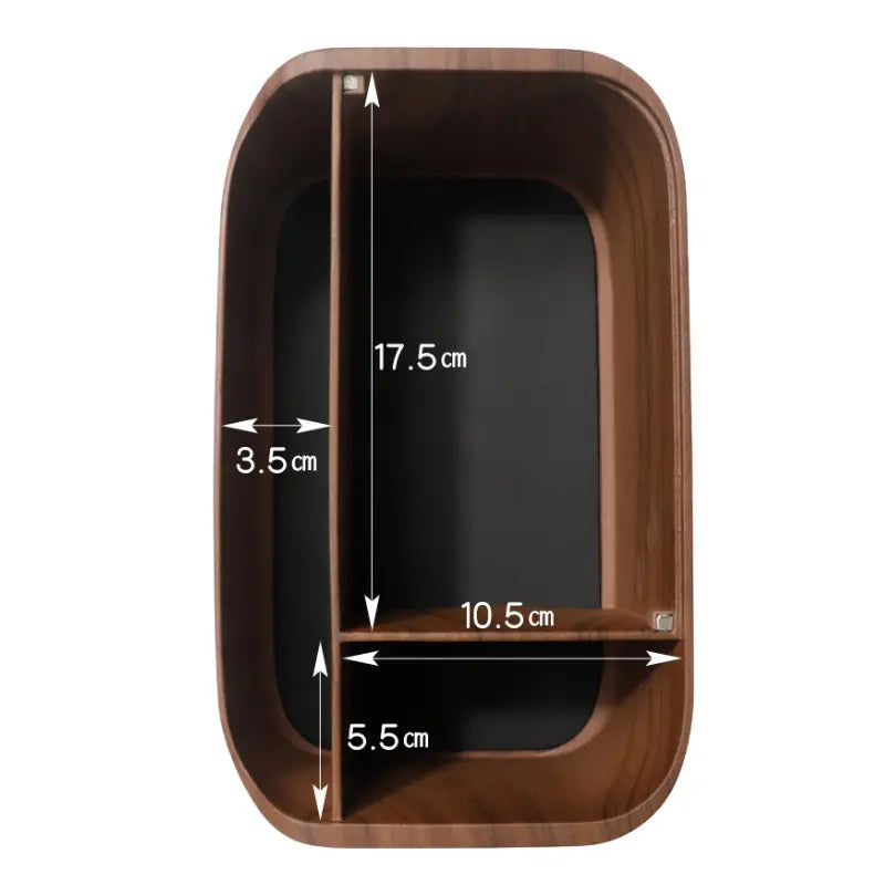Boîte à mouchoirs en bois premium avec compartiments, dimensions 24cm, design élégant et pratique.
