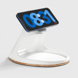 Wireless charger Vaisseau by Craft Kittiesfr in sleek white design, perfect for modern office setups.