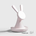 Pink soft plush rabbit toy for babies and children by Craft Kitties, perfect as a cuddle companion.