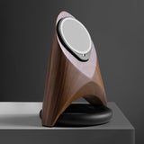 Futuristic wood and black charging station for MagSafe devices by Station de charge.