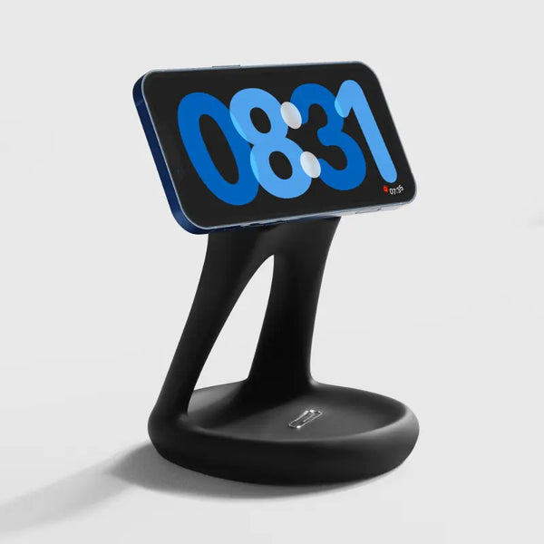 Dark exotic wood wireless charger by Craft Kitties, showcasing premium ebony craftsmanship and luxury finish.