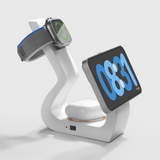 White plastic 3-in-1 charger for phone, smartwatch, and earbuds by Craft Kittiesfr