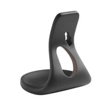 Support BlackTray pour téléphone en noir, organiseur de bureau avec anneau de maintien, design élégant et moderne.