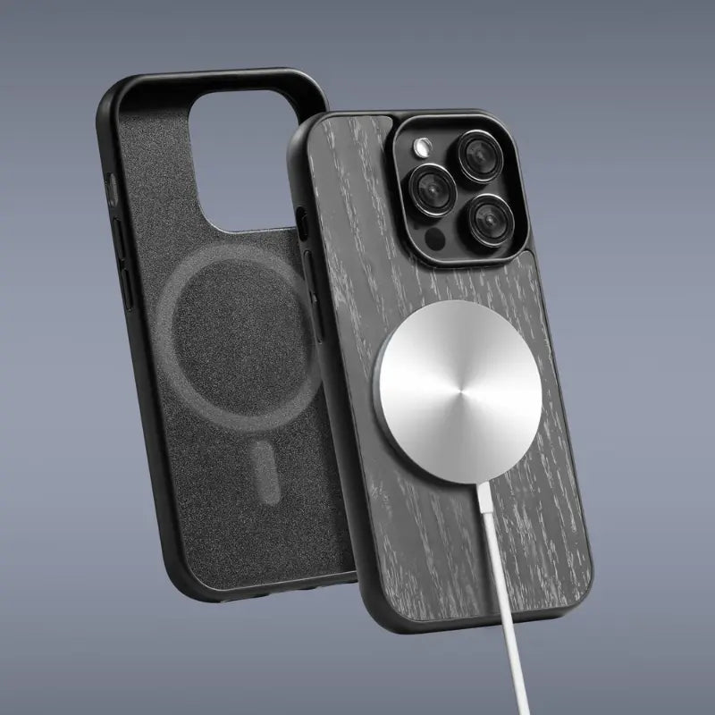 Coque MagSafe Sensation Bois Bleue - Protection Magnétique iPhone