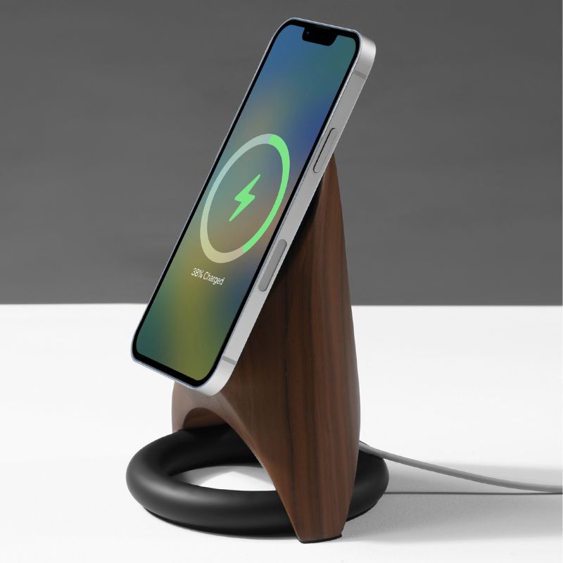 Support Fusée MagSafe en Bois - Station de Charge Verticale