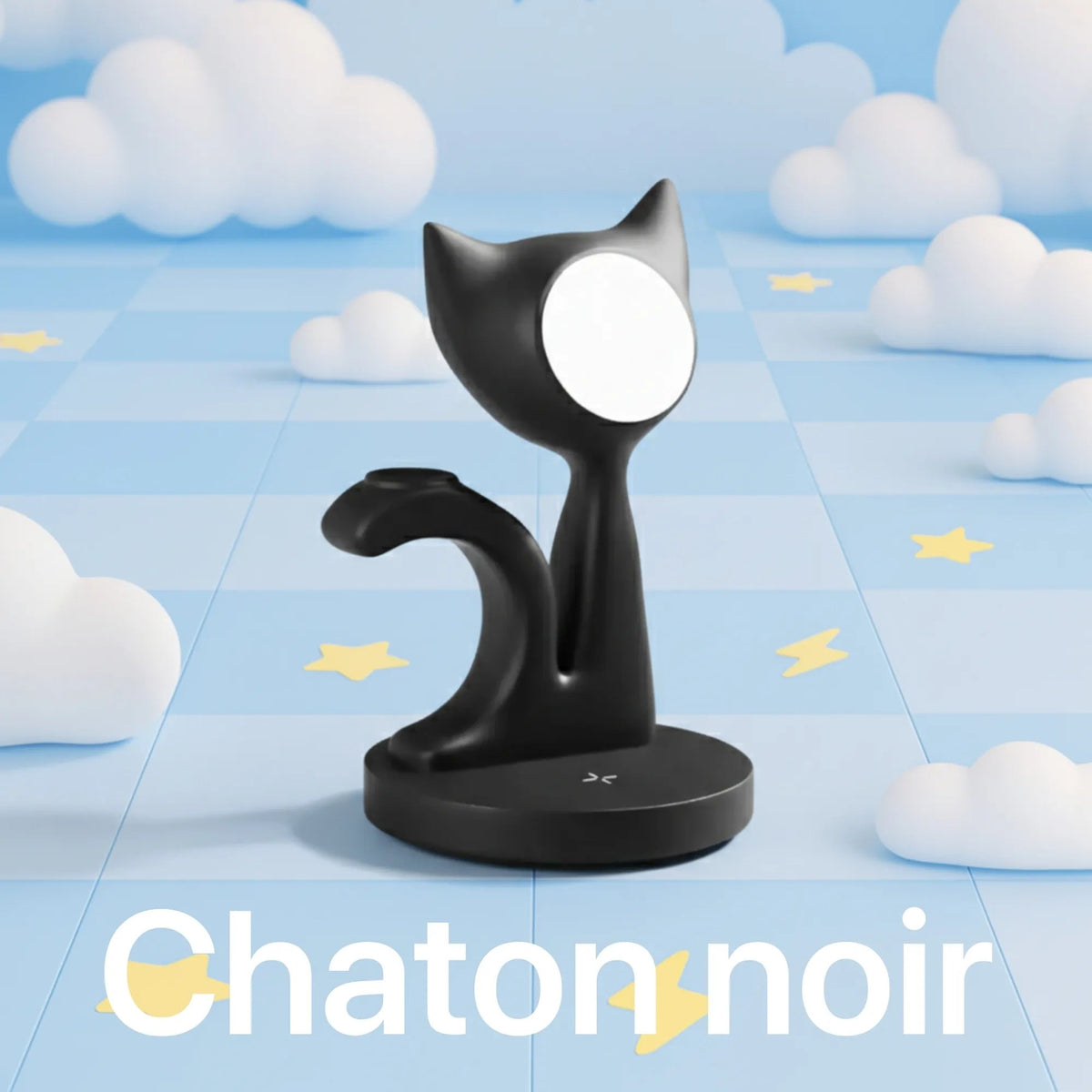 Chargeur 3-En-1 — Chaton Noir
