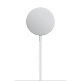MagSafe 15W wireless charger for iPhone 12-16, round white design, featuring magnetic alignment.