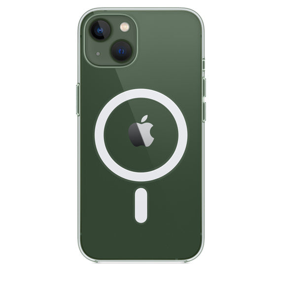 Transparent MagSafe case for iPhone 16, 16 Plus, and 16 Pro with magnetic wireless charging feature.