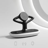 Black and white 3-in-1 charger for phone, earbuds, and smartwatch by Craft Kittiesfr