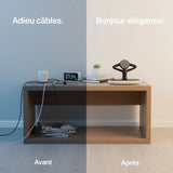 Craft Kittiesfr Zen 3-in-1 charger with sleek design on wooden nightstand, eliminating cable clutter.