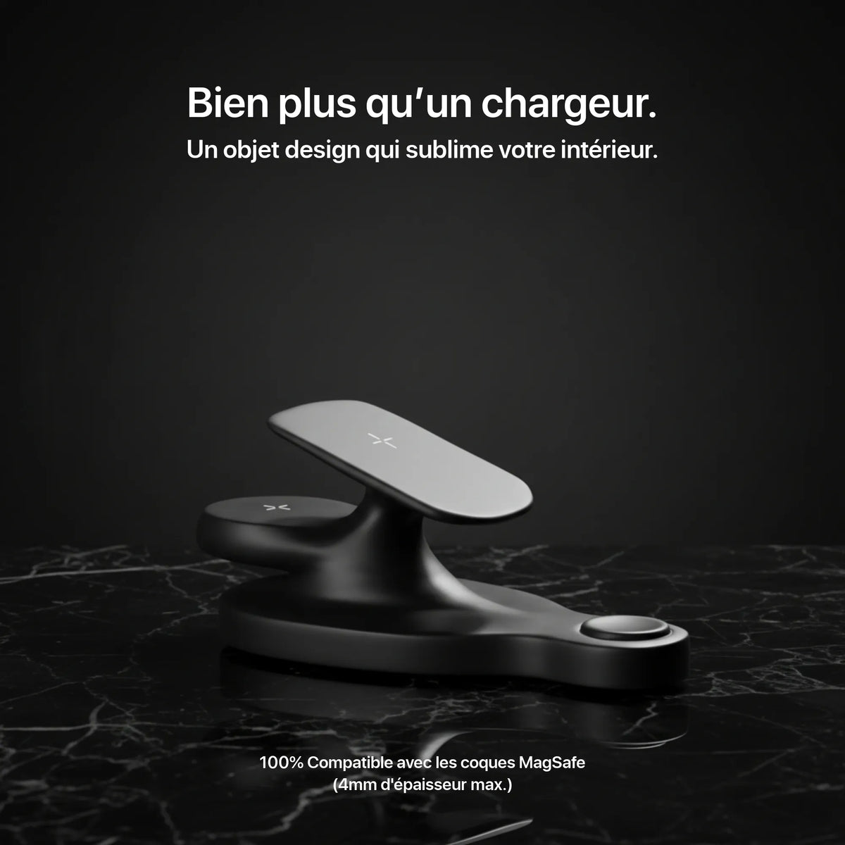 Craft Kittiesfr 3-in-1 charger in sleek black design, ideal for new office setups