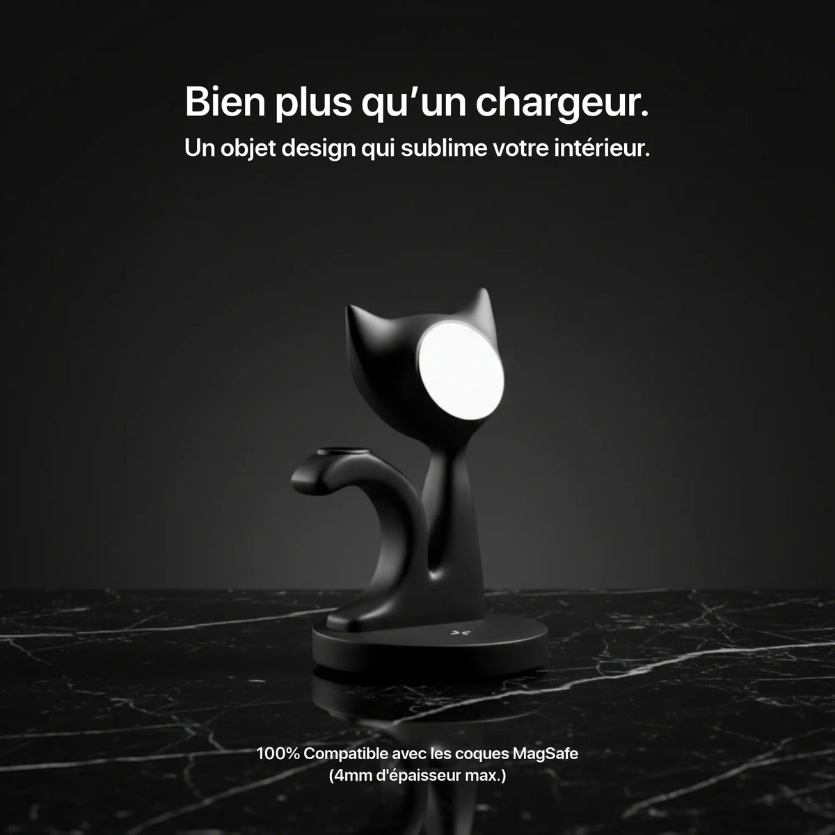 Craft Kittiesfr 3-in-1 charger in black, featuring multiple charging ports and a compact design for office setups.