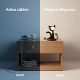 3-in-1 charger in black, designed by Craft Kittiesfr, showcasing sleek, cable-free elegance.
