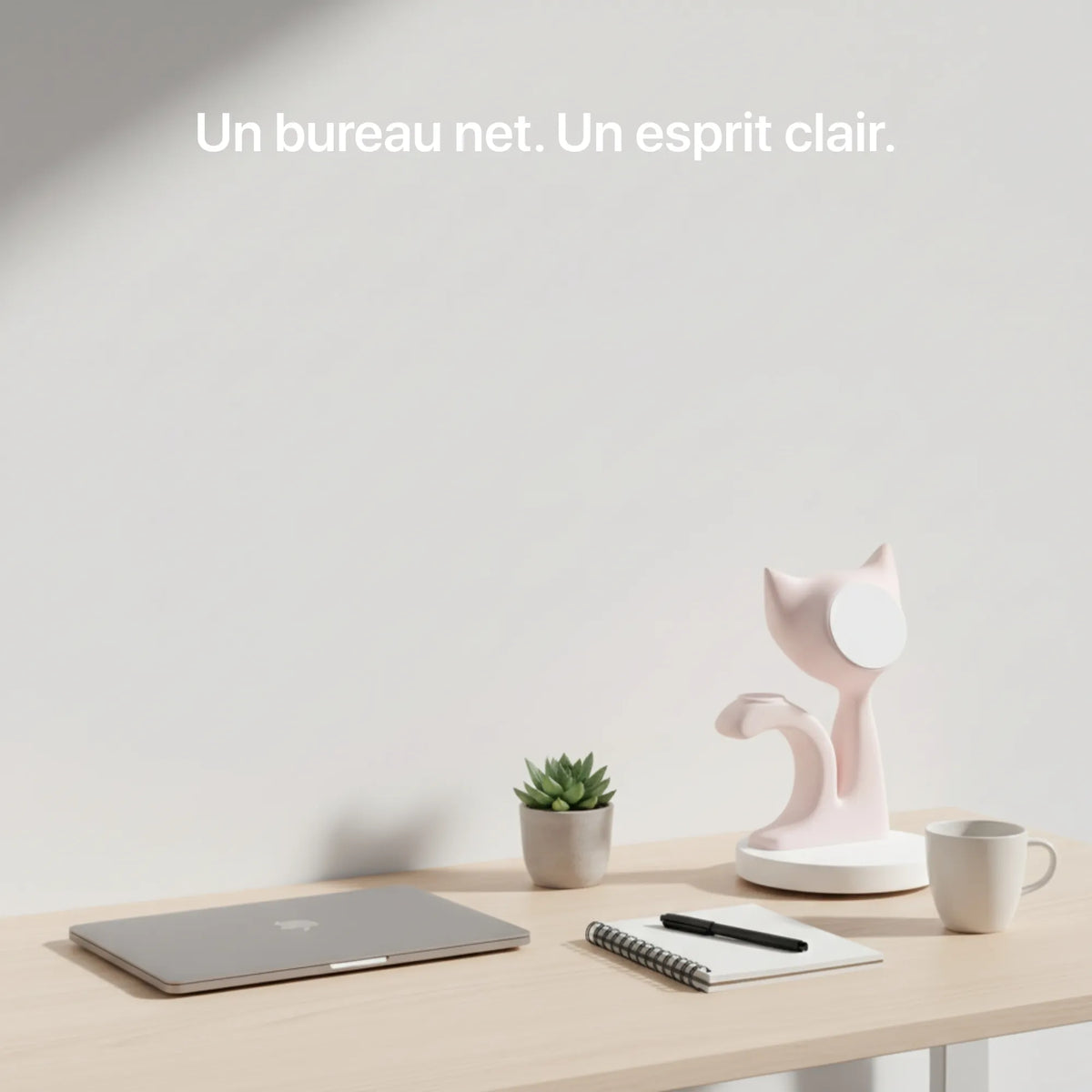 3-in-1 charger with 3D design, featuring black kitten model by Craft Kittiesfr, ideal for office setups.