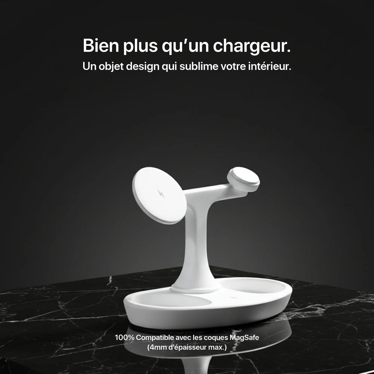 Craft Kittiesfr 3-in-1 charger in sleek black design for office setup essentials