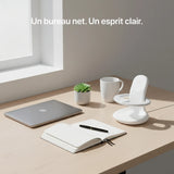 Étreinte 3-in-1 charger in gray with sleek design, perfect for new office setups by Craft Kittiesfr