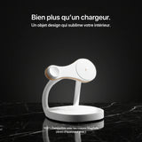 White 3-in-1 charger by Craft Kitties with USB-C, Lightning, and micro USB ports