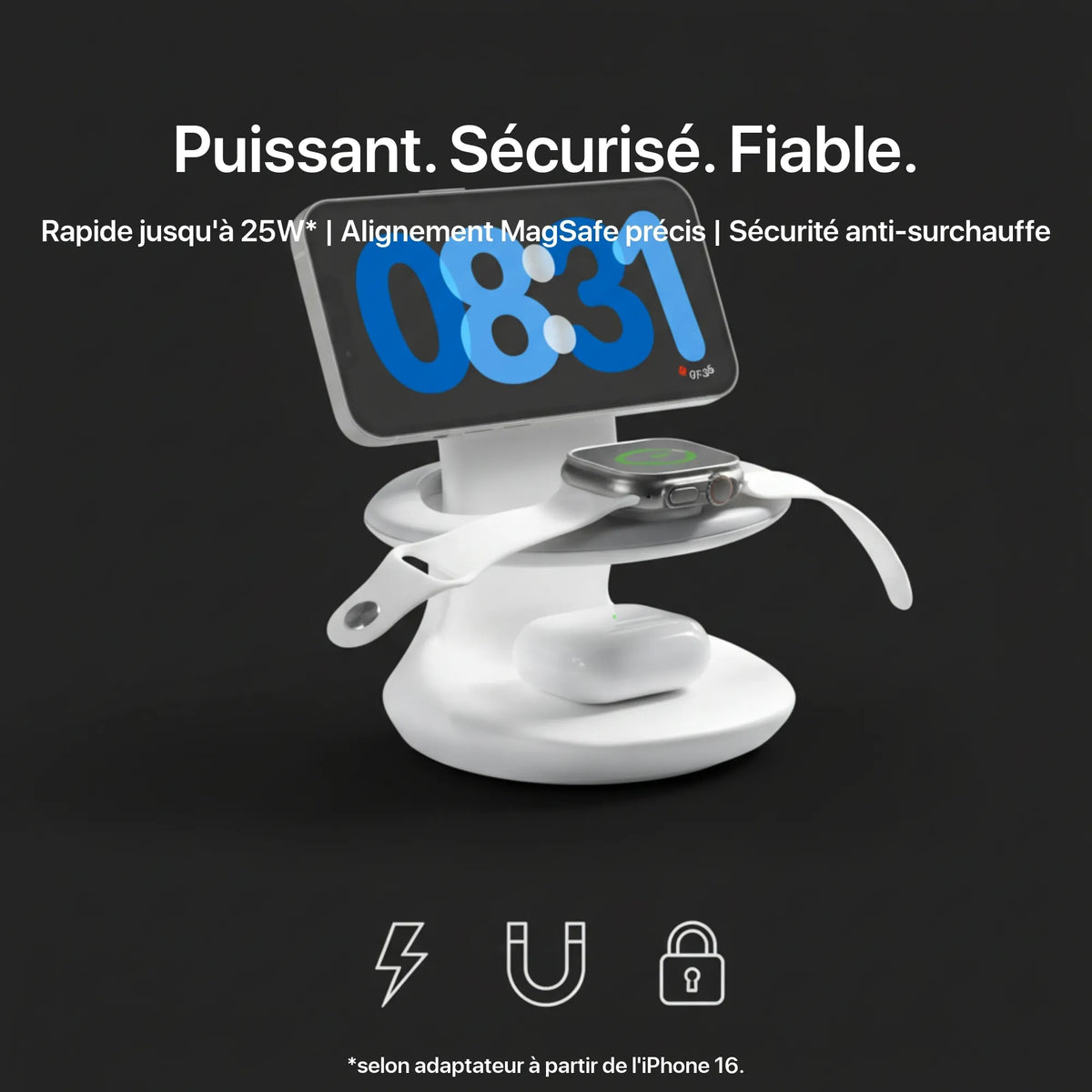 Étreinte - Chargeur Sans Fil Rapide 15W DC 5V-9V