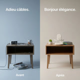 Étreinte 3-en-1 chargeur gris et rose de Craft Kitties, style minimaliste et fonctionnel pour une organisation élégante.