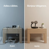 3-in-1 charger in black and white by Craft Kitties, designed for elegant cable management.