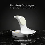 Craft Kittiesfr 3-in-1 charger in sleek black design, ideal for office setups and tech organization.