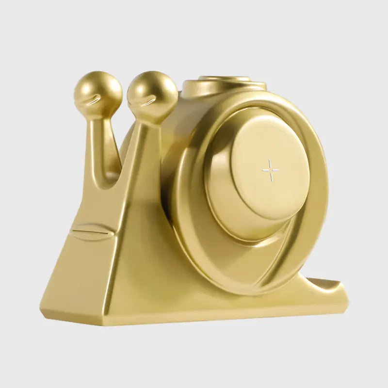 Escargophone Doré 2 en 1 - Chargeur Sans Fil Rétro 110-205kHz