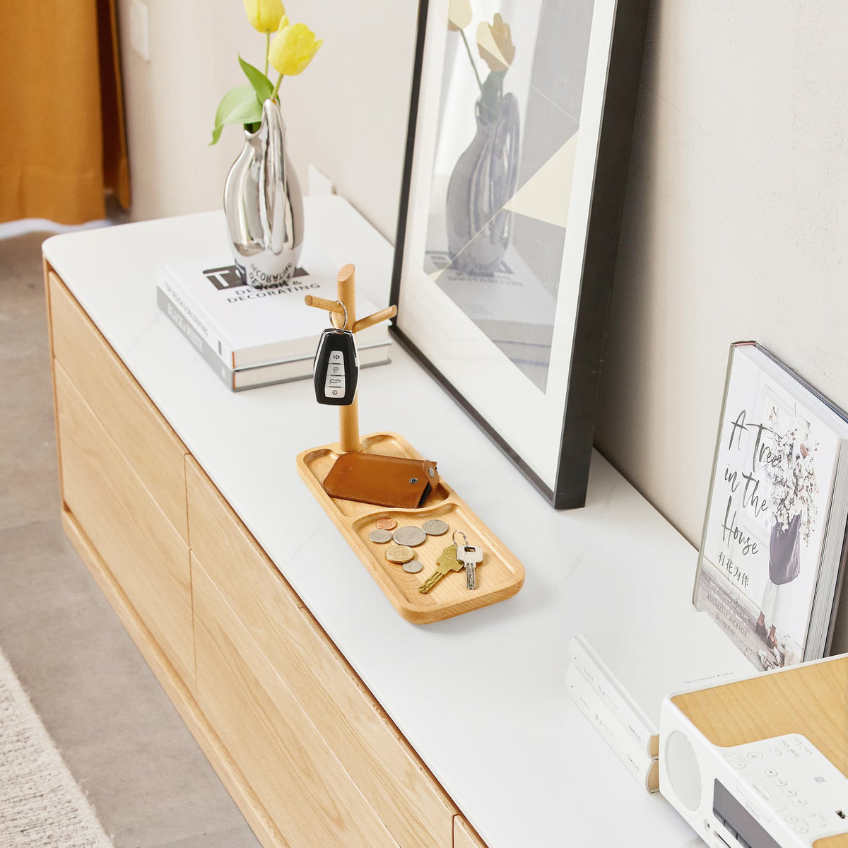 Arbre à Clés Mural Bois avec Gravure Personnalisée Gratuite
