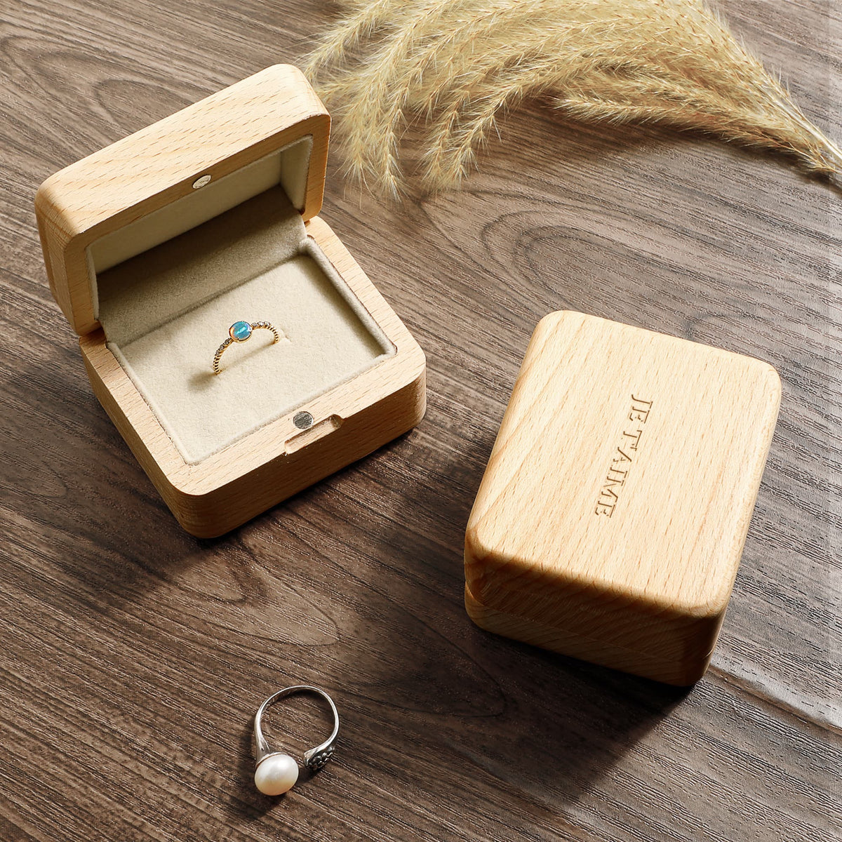 Boîte à Bagues Personnalisée Gravure - Coffret Artisanal