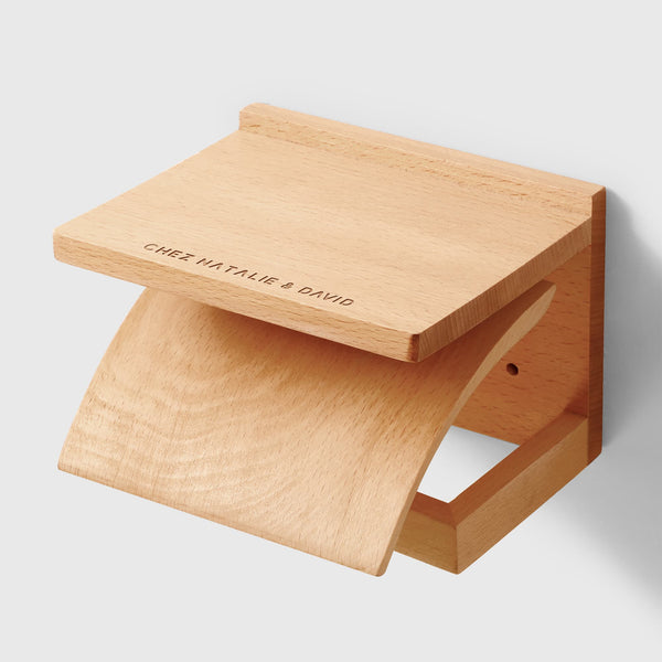 Ecological red oak mushroom lamp by Chêne rouge, artisanally crafted with a natural wood finish.