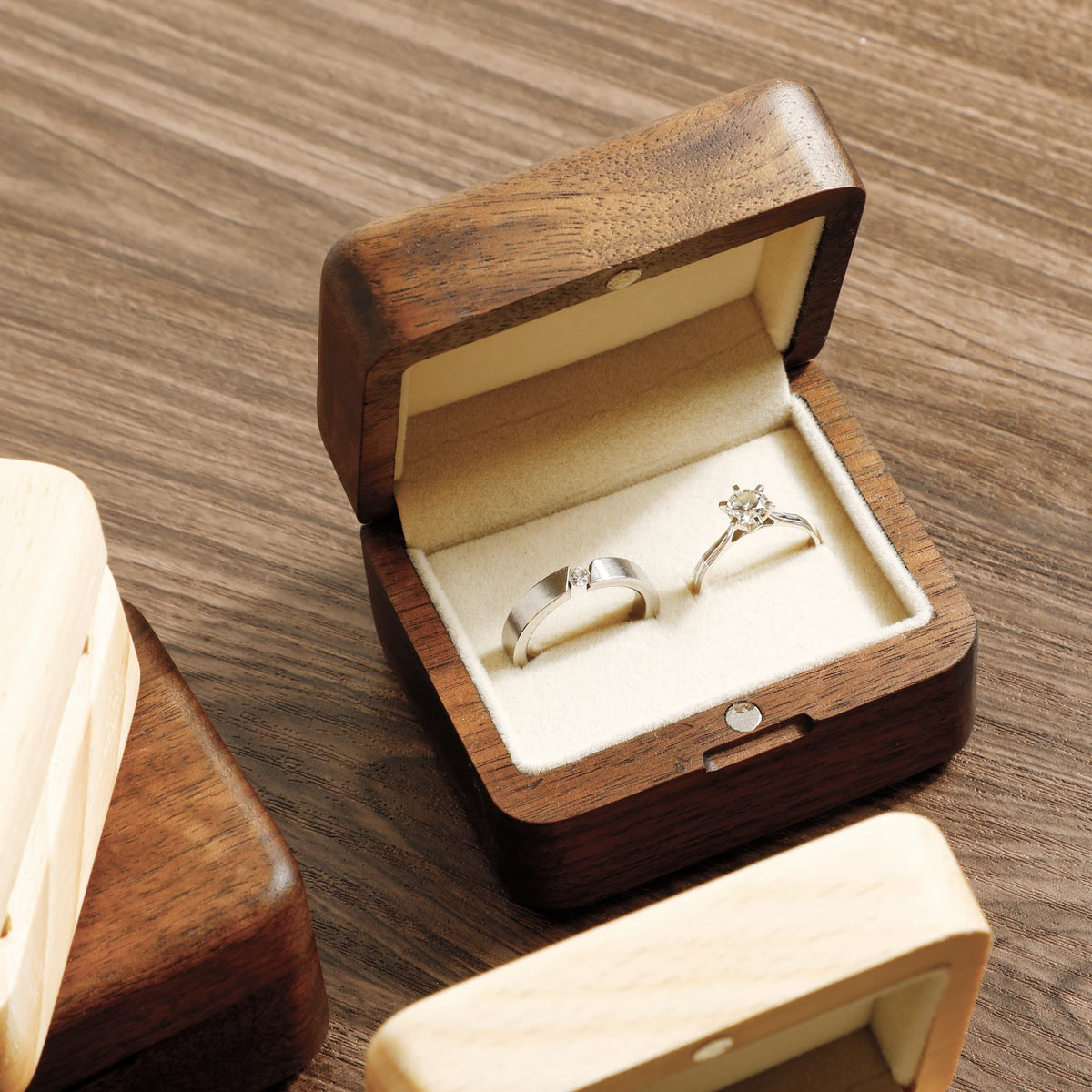 Boîte à Bagues Gravure Personnalisée - Coffret Bijoux Artisanal