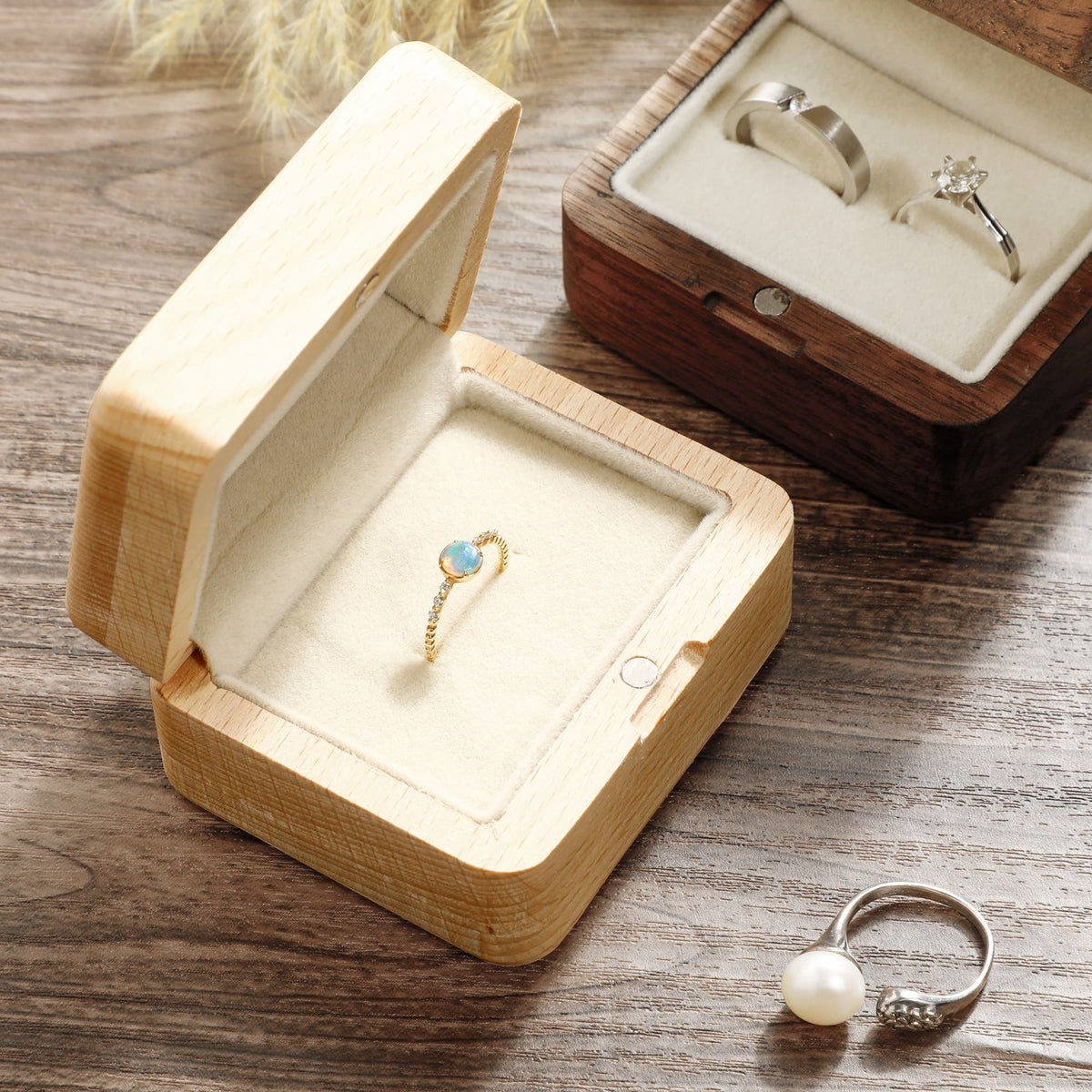 Boîte à Bagues Personnalisée Gravure - Coffret Artisanal