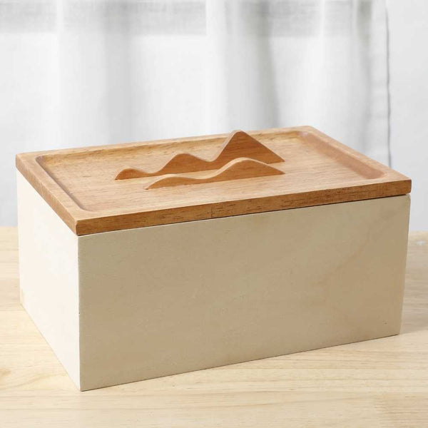 Boîte à mouchoirs en bois massif avec couvercle en chêne, design élégant et moderne, marque Chêne rouge.