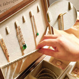 American black walnut jewelry box with personalized engraving, featuring a soft felt lining and organized compartments.