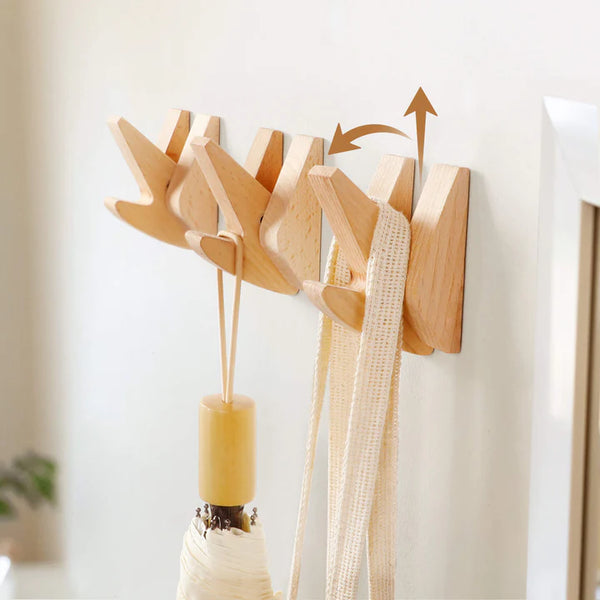 Minimalist solid wood wall hooks by Chêne rouge, featuring a modular design for versatile storage and organization.